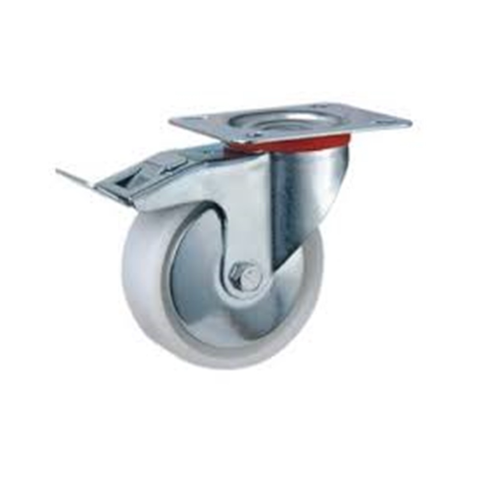 NYLON CASTOR - SWIVEL WITH BRAKE (PLATE)