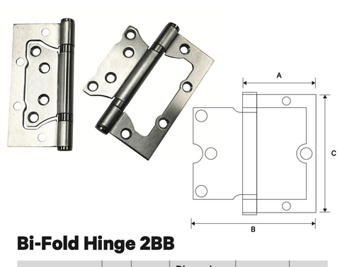 BI-FOLD HINGE 2BB - STAINLESS STEEL