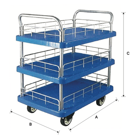 HEAVY DUTY THREE TIER TROLLEY