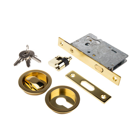ENTRANCE LOCK SET FOR POCKET DOOR