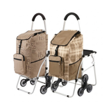 FOLDABLE SHOPPING TROLLEY - BEIGE